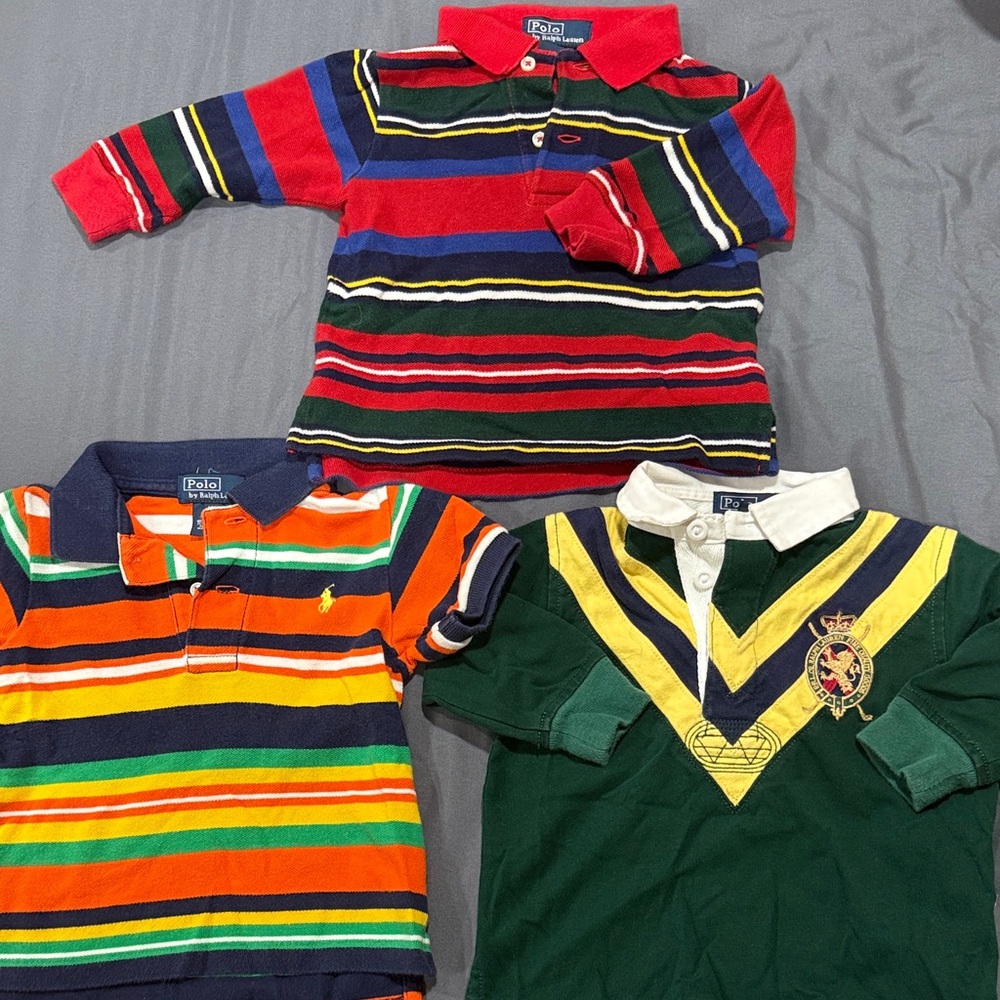 Polo by Ralph Lauren Kids Multicolor Striped Rugby & Polo Shirt Set